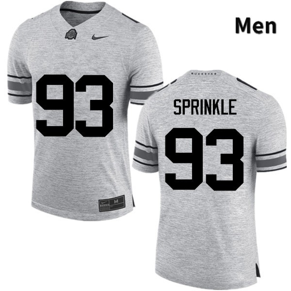 Ohio State Buckeyes Tracy Sprinkle Men's #93 Gray Game Stitched College Football Jersey